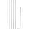 imageIRON FLASK Reusable Straws  6 Stainless Steel or Plastic Straw wBendy Silicone Tips 3 Cleaning Brushes ampamp Travel Case  Drinking Straw for Water BottlesTumblers ampamp ThermosTransparent