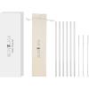 imageIRON FLASK Reusable Straws  6 Stainless Steel or Plastic Straw wBendy Silicone Tips 3 Cleaning Brushes ampamp Travel Case  Drinking Straw for Water BottlesTumblers ampamp ThermosTransparent