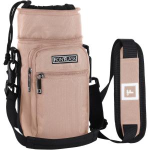 imageIRON FLASK Carrier Holder Sleeve  Fits Insulated Stainless Steel Sports Water Bottle Adjustable Shoulder Strap Holder Bag Case Pouch CoverCoral