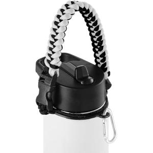 imageIRON FLASK Paracord Handle  Fits Wide Mouth Water Bottles  Durable Carrier Secure Accessories Survival Strap Cord Safety Ring and Carabiner  Seven Core Paracord BraceletDay  Night