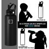 imageIRON FLASK Carabiner Straw Lid for Wide Mouth Hydro Insulated Sports Modern Water Bottles Simple BPA FreeBlack