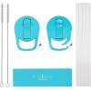 imageIRON FLASK Carabiner Straw Lid for Wide Mouth Insulated Sports Water Bottles Simple BPA Free 2 Lids 4 Straws 2 Cleaning BrushesAquamarine
