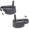 imageIRON FLASK Carabiner Straw Lid for Wide Mouth Insulated Sports Water Bottles Simple BPA Free 2 Lids 4 Straws 2 Cleaning BrushesGraphite