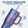 imageIRON FLASK CoPilot Insulated Mug wStraw ampamp Flip Cap Lids  Cup Holder Bottle for Hot Cold Drink  LeakProof  Water Coffee Portable Travel Mug  Dark Pine 40 OzAurora
