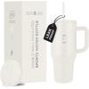 imageIRON FLASK CoPilot Insulated Mug wStraw ampamp Flip Cap Lids  Cup Holder Bottle for Hot Cold Drink  LeakProof  Water Coffee Portable Travel Mug  Dark Pine 40 OzCashmere Cream