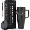 imageIRON FLASK CoPilot Insulated Mug wStraw ampamp Flip Cap Lids  Cup Holder Bottle for Hot Cold Drink  LeakProof  Water Coffee Portable Travel Mug  Dark Pine 40 OzMidnight Black