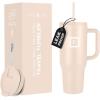 imageIRON FLASK CoPilot Insulated Mug wStraw ampamp Flip Cap Lids  Cup Holder Bottle for Hot Cold Drink  LeakProof  Water Coffee Portable Travel Mug  Dark Pine 40 OzSand