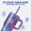 imageIRON FLASK CoPilot Insulated Mug wStraw ampamp Flip Cap Lids  Cup Holder Bottle for Hot Cold Drink  LeakProof  Water Coffee Portable Travel Mug  Dark Pine 40 OzAurora