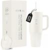 imageIRON FLASK CoPilot Insulated Mug wStraw ampamp Flip Cap Lids  Cup Holder Bottle for Hot Cold Drink  LeakProof  Water Coffee Portable Travel Mug  Dark Pine 40 OzCashmere Cream