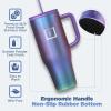 imageIRON FLASK CoPilot Insulated Mug wStraw ampamp Flip Cap Lids  Cup Holder Bottle for Hot Cold Drink  LeakProof  Water Coffee Portable Travel Mug  Dark Pine 40 OzDark Rainbow
