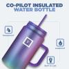 imageIRON FLASK CoPilot Insulated Mug wStraw ampamp Flip Cap Lids  Cup Holder Bottle for Hot Cold Drink  LeakProof  Water Coffee Portable Travel Mug  Dark Pine 40 OzBlack