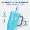 imageIRON FLASK CoPilot Insulated Mug wStraw ampamp Flip Cap Lids  Cup Holder Bottle for Hot Cold Drink  LeakProof  Water Coffee Portable Travel Mug  Dark Pine 40 OzAzure Mist