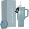 imageIRON FLASK CoPilot Insulated Mug wStraw ampamp Flip Cap Lids  Cup Holder Bottle for Hot Cold Drink  LeakProof  Water Coffee Portable Travel Mug  Dark Pine 40 OzElemental Gray