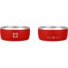 imageIRON FLASK Dog Bowl  32 Oz Stainless Steel NonSlip Rubber Bottom Durable Pet Food and Water Cats Feed Fire Red