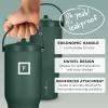 imageIRON FLASK Sidekick Insulated Water Tumbler wStraw ampamp Foldable Handle  Stainless Steel LeakProof Bottle NonSlip Base ampamp Fits Cup Holders for Hot Cold Drinks  Travel Mug  30 Oz Arctic BlueDark Pine