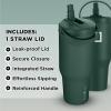 imageIRON FLASK Sidekick Insulated Water Tumbler wStraw ampamp Foldable Handle  Stainless Steel LeakProof Bottle NonSlip Base ampamp Fits Cup Holders for Hot Cold Drinks  Travel Mug  30 Oz Arctic BlueDark Pine