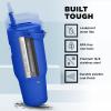 imageIRON FLASK Sidekick Insulated Water Tumbler wStraw ampamp Foldable Handle  Stainless Steel LeakProof Bottle NonSlip Base ampamp Fits Cup Holders for Hot Cold Drinks  Travel Mug  30 Oz Arctic BlueCobalt
