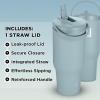 imageIRON FLASK Sidekick Insulated Water Tumbler wStraw ampamp Foldable Handle  Stainless Steel LeakProof Bottle NonSlip Base ampamp Fits Cup Holders for Hot Cold Drinks  Travel Mug  30 Oz Arctic BlueElemental Gray