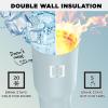 imageIRON FLASK Sidekick Insulated Water Tumbler wStraw ampamp Foldable Handle  Stainless Steel LeakProof Bottle NonSlip Base ampamp Fits Cup Holders for Hot Cold Drinks  Travel Mug  30 Oz Arctic BlueMorning Mist