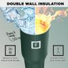 imageIRON FLASK Sidekick Insulated Water Tumbler wStraw ampamp Foldable Handle  Stainless Steel LeakProof Bottle NonSlip Base ampamp Fits Cup Holders for Hot Cold Drinks  Travel Mug  30 Oz Arctic BlueDark Pine