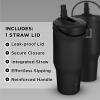 imageIRON FLASK Sidekick Insulated Water Tumbler wStraw ampamp Foldable Handle  Stainless Steel LeakProof Bottle NonSlip Base ampamp Fits Cup Holders for Hot Cold Drinks  Travel Mug  30 Oz Arctic BlueMidnight Black