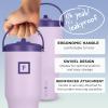 imageIRON FLASK Sidekick Insulated Water Tumbler wStraw ampamp Foldable Handle  Stainless Steel LeakProof Bottle NonSlip Base ampamp Fits Cup Holders for Hot Cold Drinks  Travel Mug  30 Oz Arctic BlueLavender