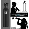 imageIRON FLASK Straw Lid for Narrow Standard Mouth Insulated Sports Water Bottles Standard Mouth BPA Free 2 Lids 4 Straws 2 Cleaning Brushes Midnight BlackMidnight Black