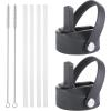 imageIRON FLASK Carabiner Straw Lid for Wide Mouth Hydro Insulated Sports Modern Water Bottles Simple BPA FreeGraphite