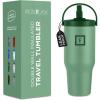 imageIRON FLASK Sidekick Insulated Water Tumbler wStraw ampamp Foldable Handle  Stainless Steel LeakProof Bottle NonSlip Base ampamp Fits Cup Holders for Hot Cold Drinks  Travel Mug  30 Oz Sage Grove