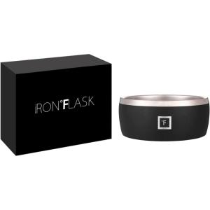 imageIRON FLASK Dog Bowl  32 Oz Stainless Steel NonSlip Rubber Bottom Durable Pet Food and Water Cats Feed Dark RainbowMidnight Black