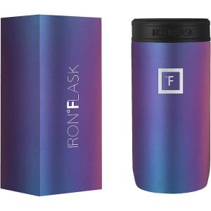 imageIRON FLASK Slim Can Cooler 12oz for Beer Hard Seltzer Energy Drinks Double Wall Vacuum Insulated Stainless Steel Drink Holder for Skinny Cans  AuroraAurora
