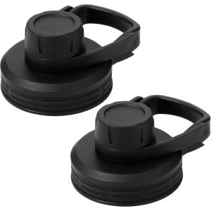 imageIRON FLASK Spout Lid for Wide Mouth Insulated Sports Water Bottles Chug Lid BPA Free 2 Lids Midnight BlackMidnight Black