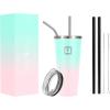 imageIRON FLASK Classic Tumbler 202 Lids Straw Flip Vacuum Insulated Stainless Steel Water Bottle Double Walled Drinking cup Thermos Travel Mug  Aura 32 OzBubble Gum