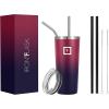imageIRON FLASK Classic Tumbler 202 Lids Straw Flip Vacuum Insulated Stainless Steel Water Bottle Double Walled Drinking cup Thermos Travel Mug  Aura 32 OzDark Rainbow