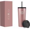 imageIRON FLASK Classic Tumbler 202 Lids Straw Flip Vacuum Insulated Stainless Steel Water Bottle Double Walled Drinking cup Thermos Travel Mug  Aura 32 OzRose Gold