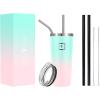 imageIRON FLASK Classic Tumbler 202 Lids Straw Flip Vacuum Insulated Stainless Steel Water Bottle Double Walled Drinking cup Thermos Travel Mug  Aura 32 OzBubble Gum