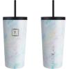 imageIRON FLASK Classic Tumbler 202 Lids Straw Flip Vacuum Insulated Stainless Steel Water Bottle Double Walled Drinking cup Thermos Travel Mug  Aura 32 OzPearl