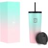 imageIRON FLASK Classic Tumbler 202 Lids Straw Flip Vacuum Insulated Stainless Steel Water Bottle Double Walled Drinking cup Thermos Travel Mug  Aura 32 OzBubble Gum