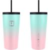 imageIRON FLASK Classic Tumbler 202 Lids Straw Flip Vacuum Insulated Stainless Steel Water Bottle Double Walled Drinking cup Thermos Travel Mug  Aura 32 OzBubble Gum