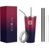 imageIRON FLASK Classic Tumbler 202 Lids Straw Flip Vacuum Insulated Stainless Steel Water Bottle Double Walled Drinking cup Thermos Travel Mug  Aura 32 OzDark Rainbow