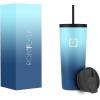 imageIRON FLASK Classic Tumbler 202 Lids Straw Flip Vacuum Insulated Stainless Steel Water Bottle Double Walled Drinking cup Thermos Travel Mug  Aura 32 OzBlue Waves