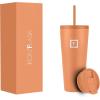 imageIRON FLASK Classic Tumbler 202 Lids Straw Flip Vacuum Insulated Stainless Steel Water Bottle Double Walled Drinking cup Thermos Travel Mug  Aura 32 OzClementine