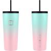 imageIRON FLASK Classic Tumbler 202 Lids Straw Flip Vacuum Insulated Stainless Steel Water Bottle Double Walled Drinking cup Thermos Travel Mug  Aura 32 OzBubble Gum