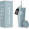 imageIRON FLASK Classic Tumbler 202 Lids Straw Flip Vacuum Insulated Stainless Steel Water Bottle Double Walled Drinking cup Thermos Travel Mug  Aura 32 OzElemental Gray