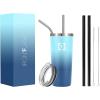 imageIRON FLASK Classic Tumbler 202 Lids Straw Flip Vacuum Insulated Stainless Steel Water Bottle Double Walled Drinking cup Thermos Travel Mug  Aura 32 OzBlue Waves