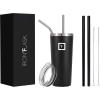 imageIRON FLASK Classic Tumbler 202 Lids Straw Flip Vacuum Insulated Stainless Steel Water Bottle Double Walled Drinking cup Thermos Travel Mug  Aura 32 OzMidnight Black