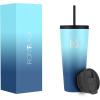 imageIRON FLASK Classic Tumbler 202 Lids Straw Flip Vacuum Insulated Stainless Steel Water Bottle Double Walled Drinking cup Thermos Travel Mug  Aura 32 OzBlue Waves