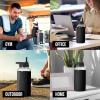 imageIRON FLASK Glass Sports Water Bottle  Straw Lid Airtight Leak Proof Vacuum Insulated Bosilicate Glass Silicone Sleeve Retains Temperature  Midnight Black 32 OzMidnight Black