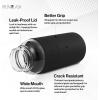 imageIRON FLASK Glass Sports Water Bottle  Straw Lid Airtight Leak Proof Vacuum Insulated Bosilicate Glass Silicone Sleeve Retains Temperature  Midnight Black 32 OzMidnight Black