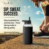 imageIRON FLASK Glass Sports Water Bottle  Straw Lid Airtight Leak Proof Vacuum Insulated Bosilicate Glass Silicone Sleeve Retains Temperature  Midnight Black 32 OzMidnight Black